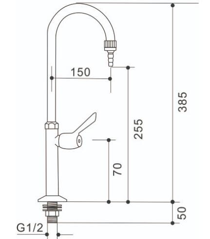 Grifo de laboratorio de salida única
