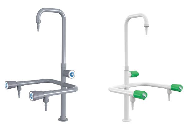 Grifo para equipos de laboratorio de triple salida